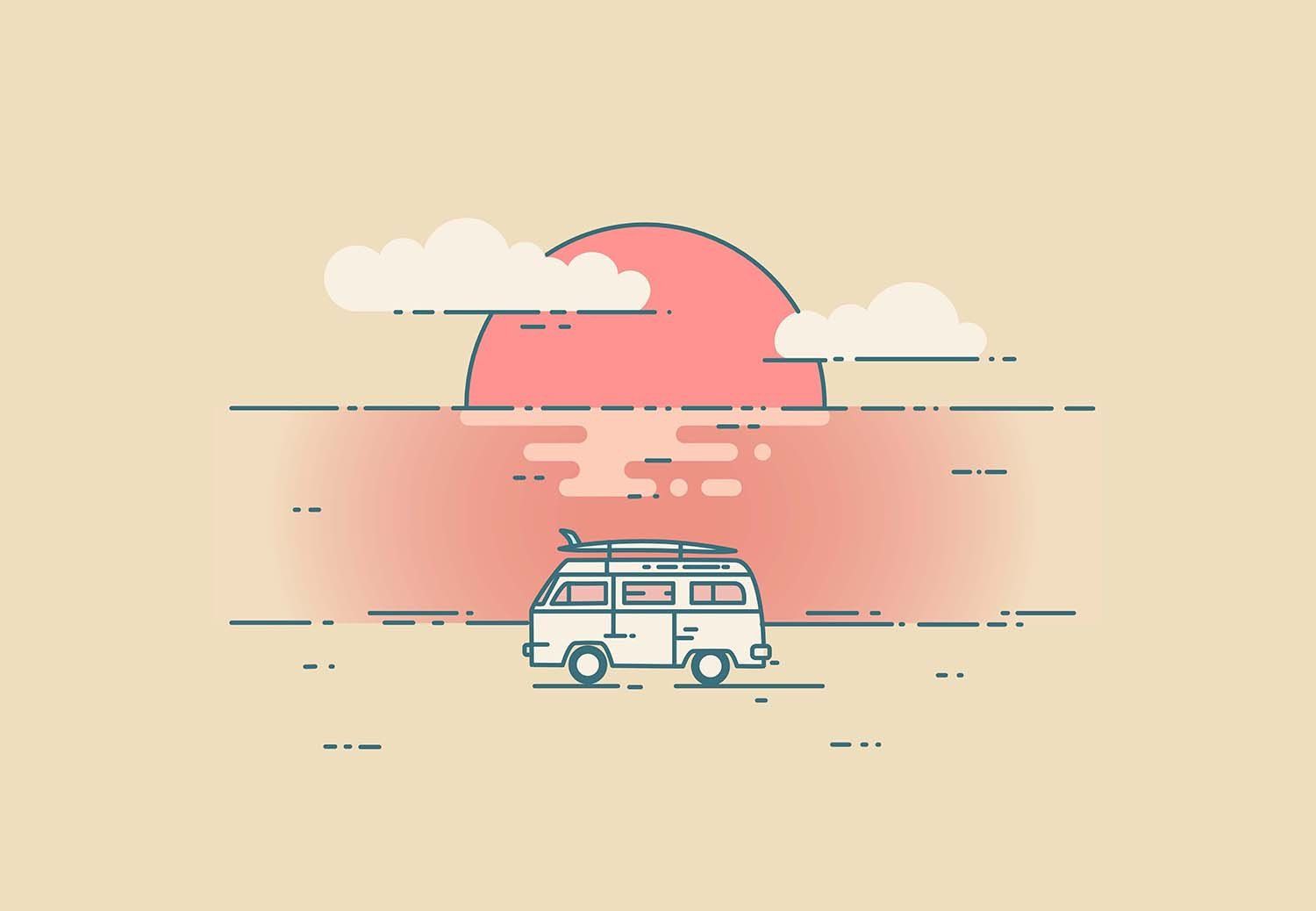 Surf Van at Beach